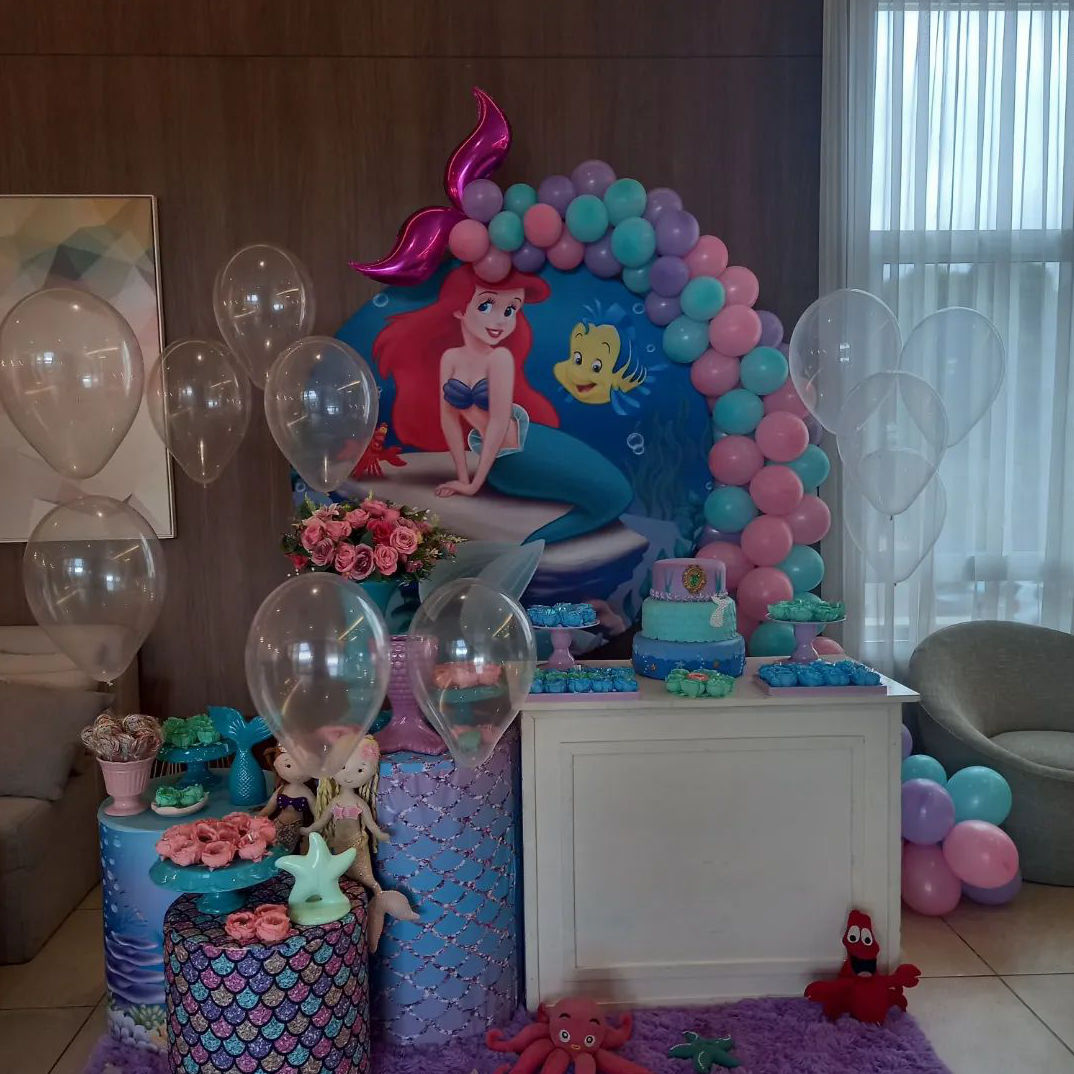 Decoração Ariel com Balões de Gás Helio