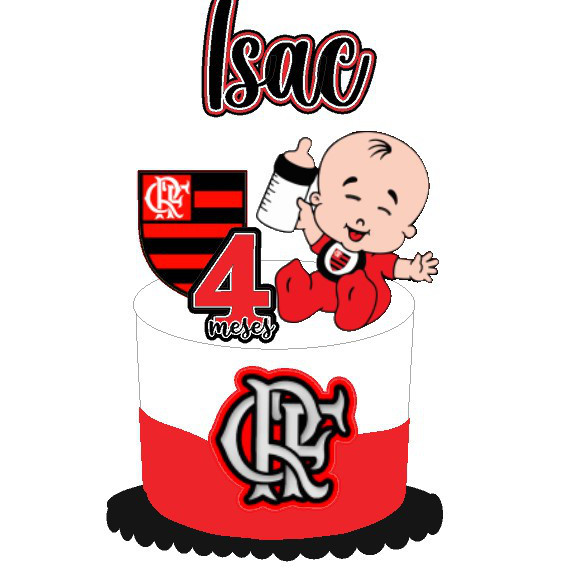 Topo de bolo simples Flamengo