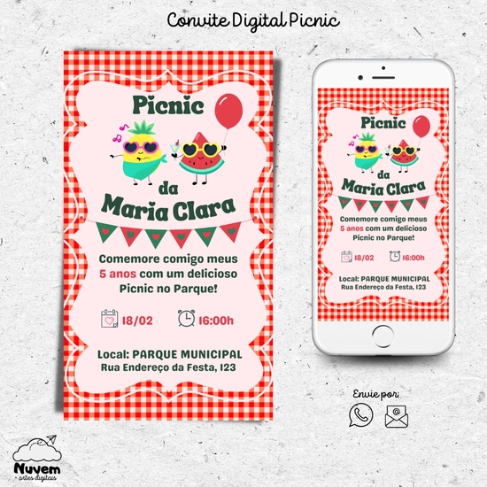 Convite Picnic | Convite Piquenique Digital